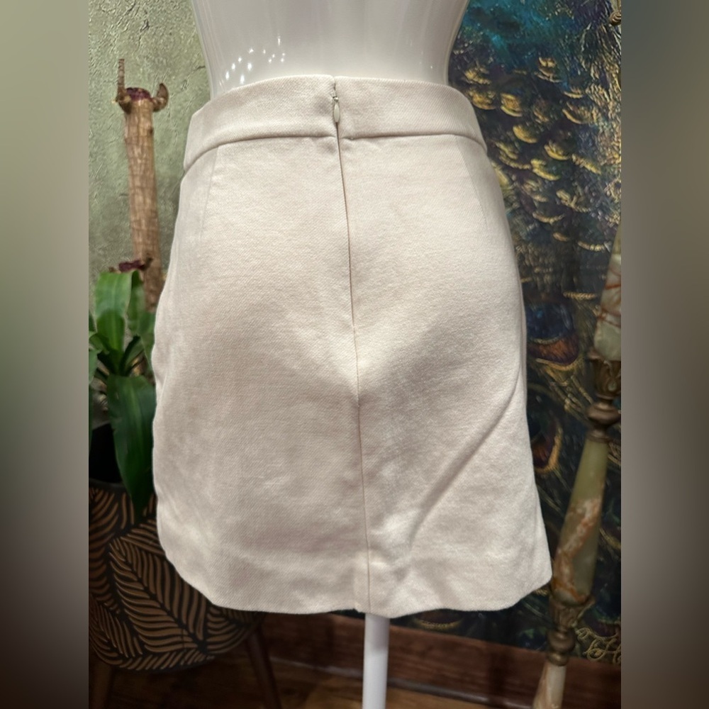 J.Crew Cream 100% Wool Mini Skirt Size 0 Off-White Career Classic Preppy - Picture 5 of 8
